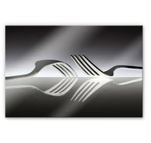 Bild von Wall-Art Küchenrückwand »Silber Besteck Spritzschutz«, (Set, 1 tlg.), Herd Waschbecken Wandschutz