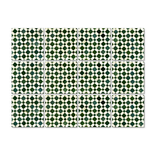 Bild von K&L Wall Art Fliesenaufkleber selbstklebend Klebefliese Sticker Grüne Mosaik Kachel 12Stk