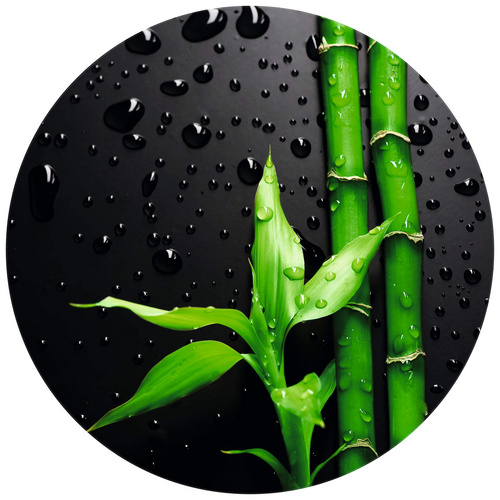 Bild von K&L Wall Art Vliestapete »Runde Vliestapete«, Bambus Wellness Feng Shui, mehrfarbig, matt - bunt