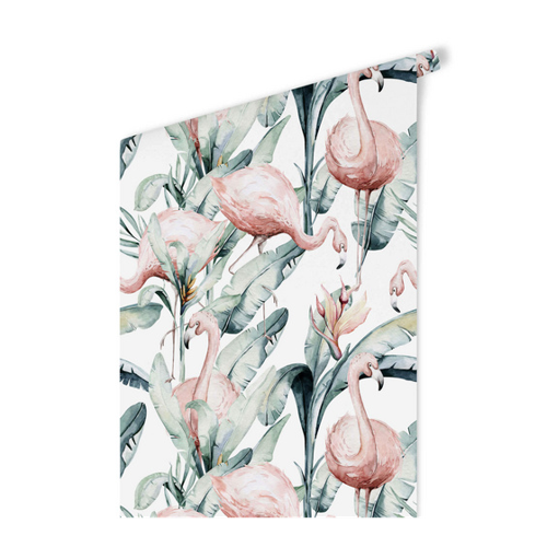 Bild von K&L Wall Art Vliestapete »Kinder Vliestapete«, Tropen Dschungel Flamingo, mehrfarbig, matt - bunt