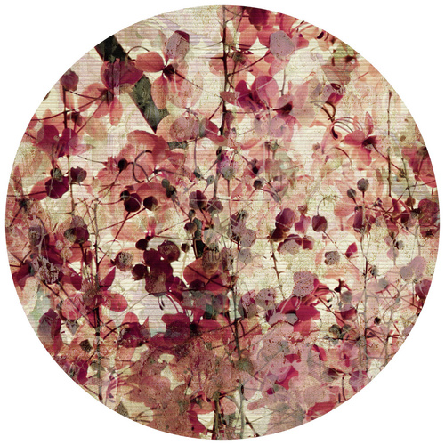 Bild von K&L Wall Art Vliestapete »Runde Vliestapete«, Vintage Blütene Vintage Deko, mehrfarbig, matt - bunt