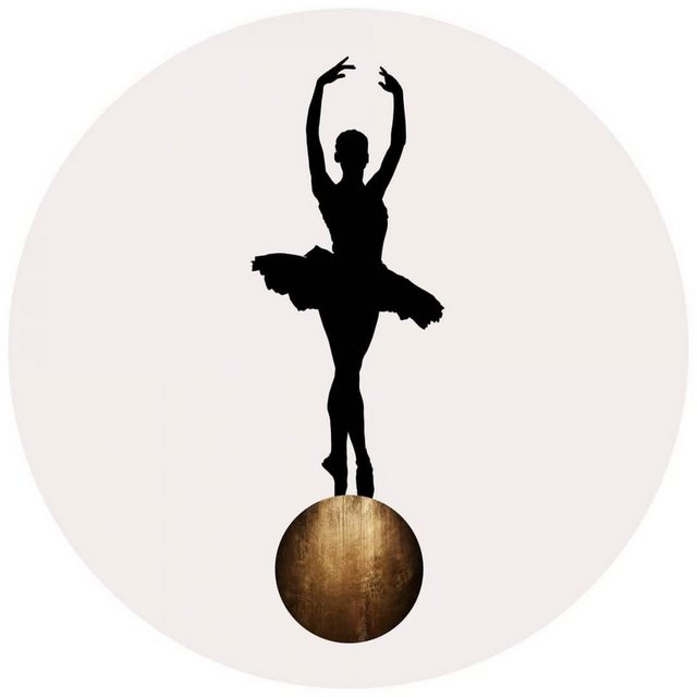 Bild von K&L Wall Art Fototapete Fototapete Kubistika Ballerina Vollmond Vliestapete Rund Mädchenzimmer, Primaballerina Tapete