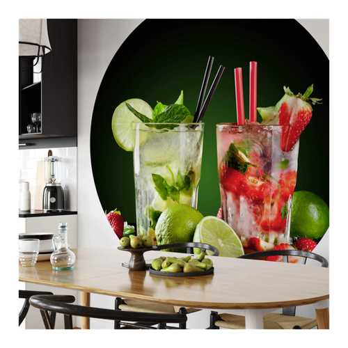 Bild von K&L Wall Art Vliestapete »Runde Vliestapete« – Cocktail Küche Feierabend Deko