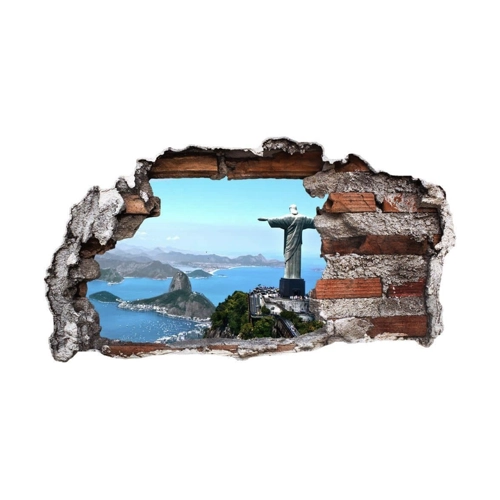 Bild von K&L Wall Art Wandtattoo 3D Wandtattoo Aufkleber Rio De Janeiro Stadtreise Christ the Redeemer Statue