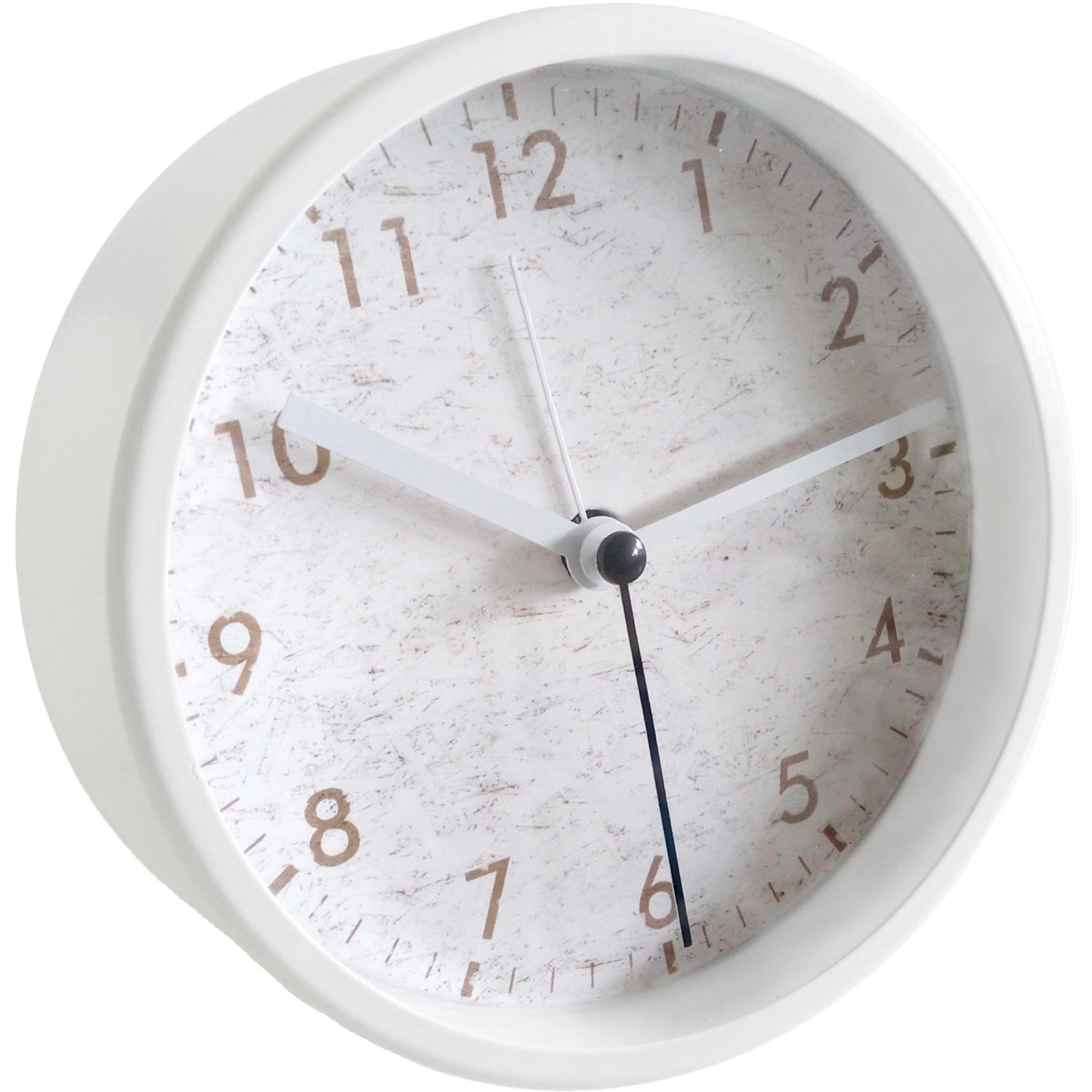 Bild von Wall-Art Tischuhr Modern mit Weckfunktion Ø 11 cm Weiß