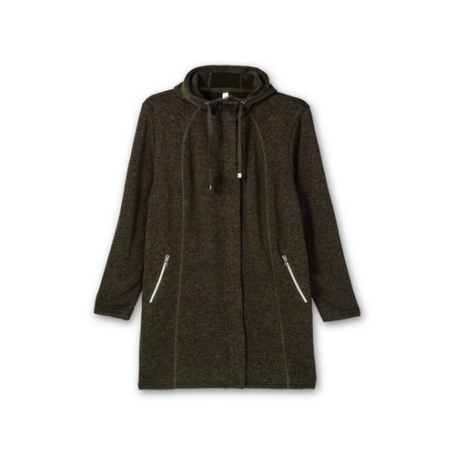 Bild von Sheego Strickjacke für Große Größen mit Kapuze in Melange-Optik