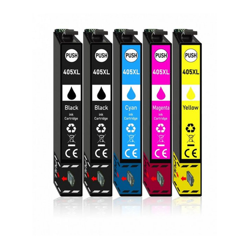 Bild von Druckerparadies 5er Pack Druckerpatronen 405 405XL kompatibel für Epson WF-3820 Tintenpatrone (5-tlg)