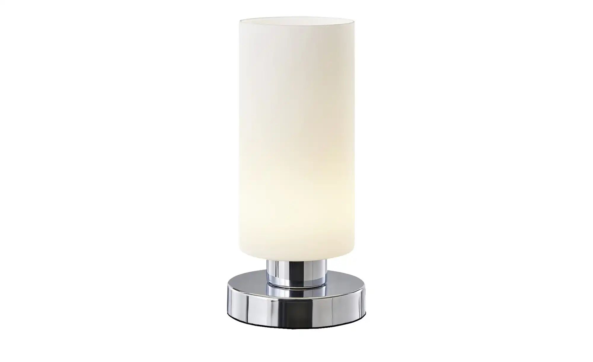 Bild von KHG | Tischlampe in silber mit Lampenschirm aus Glas | Leuchtmittel: LED | Maße: 20cm x 12,0cm Ø | LED-Tischleuchte 1-flammig Zeitlos Basic Tischleuchte