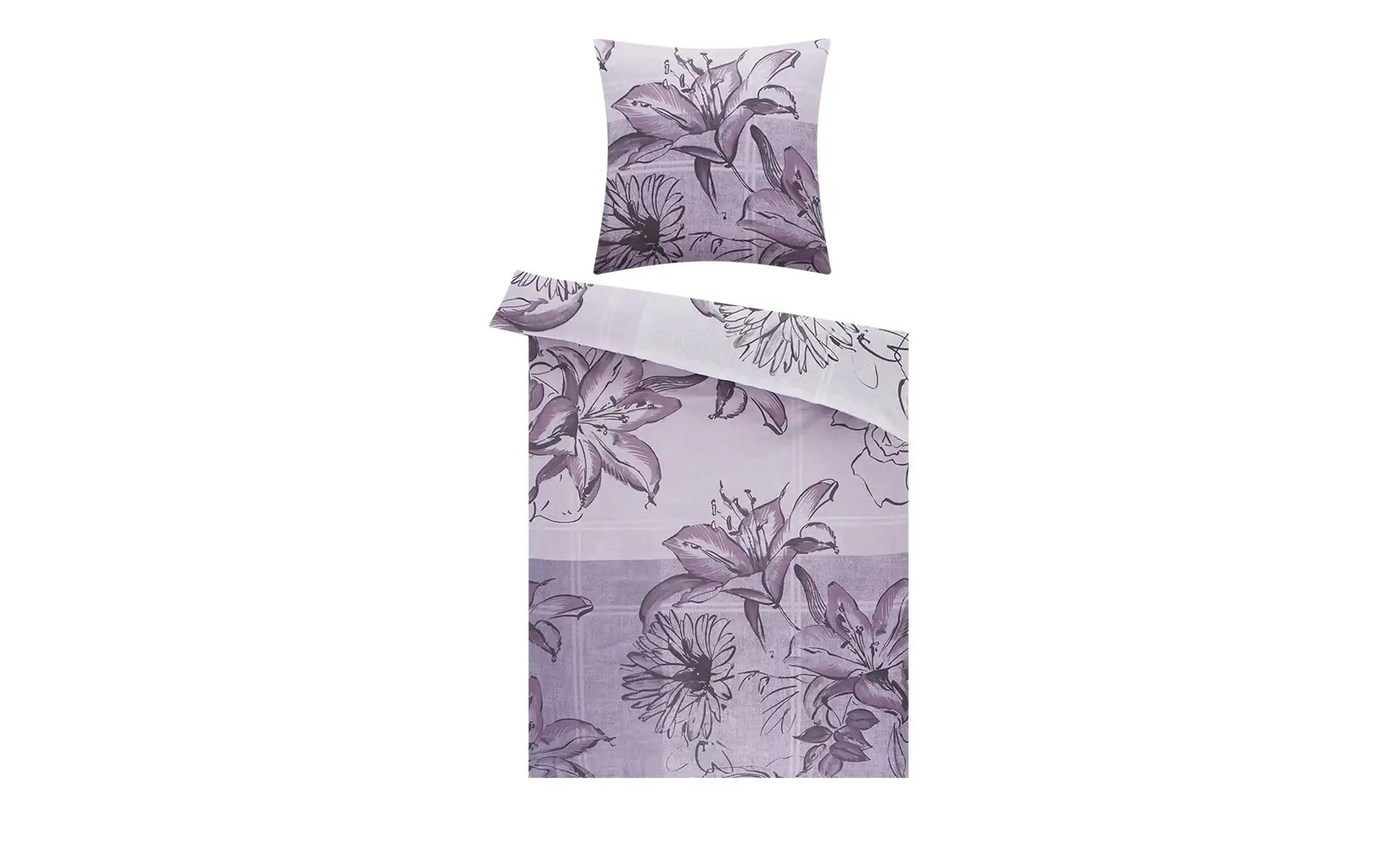 Bild von como Satin Bettwäsche  Große Blumen ¦ lila/violett ¦ Maße (cm): B: 135 Bettwaren > Bettwäsche-Sets > Ganzjahresbettwäsche - Möbel Kraft