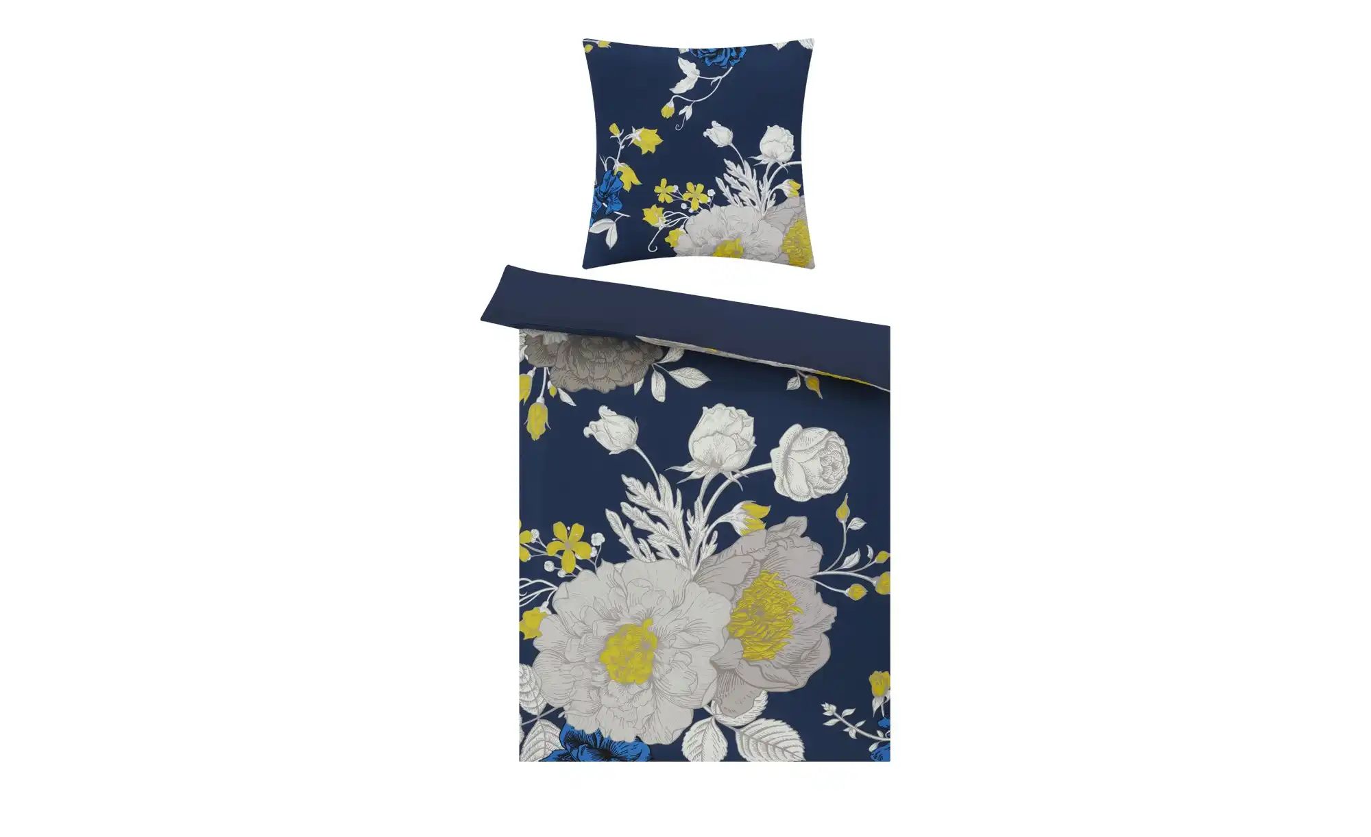 Bild von como Satin Wende-Bettwäsche  Blue Rose ¦ blau ¦ Maße (cm): B: 135 Bettwaren > Bettwäsche > Bettwäsche ganzjährig - Höffner