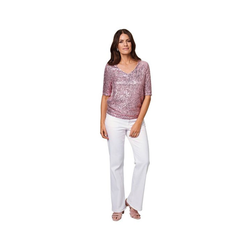 Bild von HERMANN LANGE Collection Paillettenshirt mit V-Ausschnitt