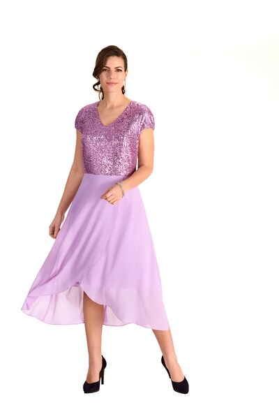 Bild von HERMANN LANGE Collection Paillettenkleid, mit raffiniertem Materialmix aus Paillette und Chiffon