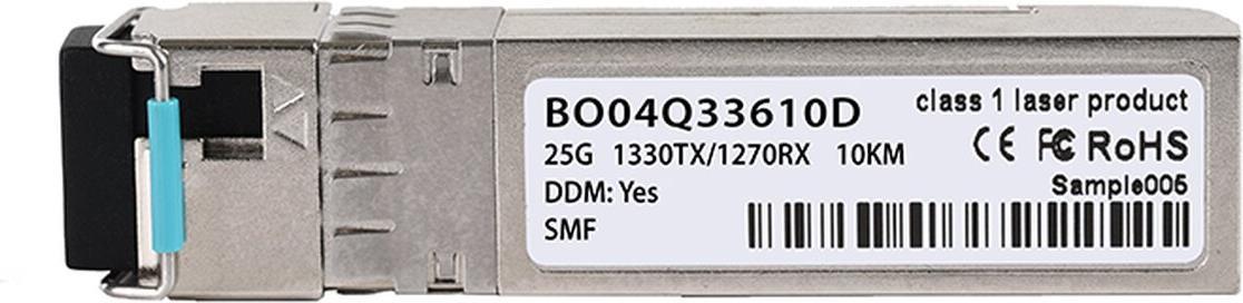 Bild von Kompatibler Broadcom SFP28-25G-BX-D-10KM BlueOptics© BO04Q33610D SFP28 Bidi Transceiver, LC-Simplex, 25GBASE-BX-D, Singlemode Fiber, TX1330nm/RX1270nm, 10KM, DDM, 0°C/+70°C (SFP28-25G-BX-D-10KM-BC-BO)
