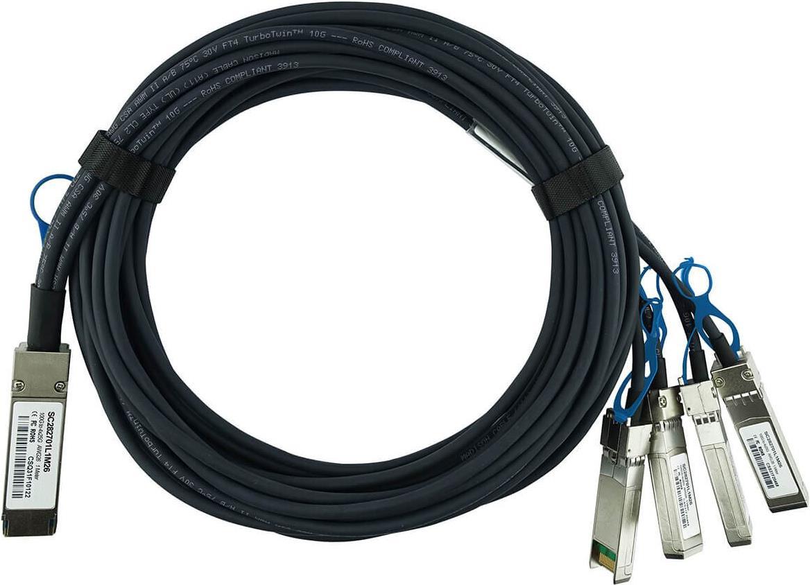 Bild von CBO Mikrotik QSFP28-4SFP28-DAC-3M kompatibles BlueLAN QSFP28 DAC SC282701L3M26, Transceiver, Schwarz