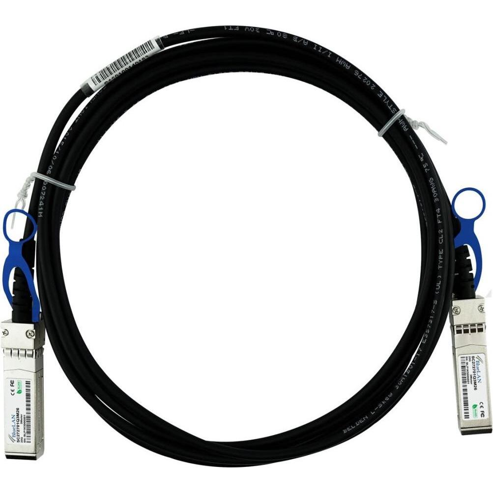 Bild von Kompatibles NetApp X66130-3 BlueLAN 25GBASE-CR passives SFP28 auf SFP28 Direct Attach Kabel, 3 Meter, AWG26 (X66130-3-BL)