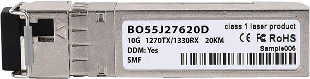 Bild von Kompatibler Edge Core SFP-10G-BX-U BlueOptics BO55J27620D SFP+ Bidi Transceiver, LC-Simplex, 10GBASE-BX-U, Singlemode Fiber, TX1270nm/RX1330nm, 20KM, DDM, 0°C/+70°C (SFP-10G-BX-U-20-EE-BO)