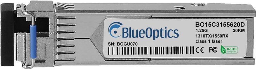 Bild von Kompatibler Weidmüller 2682520000 BlueOptics© BO15C3155620D SFP Transceiver, LC-Simplex, 1000BASE-BX-U, Singlemode Fiber, TX1310nm/RX1550nm, 20KM, DDM, 0°C/+70°C (2682520000-BO)