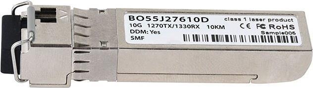 Bild von Kompatibler Transition Networks TN-SFP-10G-U-10 BlueOptics© BO55J27610D SFP+ Bidi Transceiver, LC-Simplex, 10GBASE-BX-U, Singlemode Fiber, TX1270nm/RX1330nm, 10KM, DDM, 0°C/+70°C (TN-SFP-10G-U-10-BO)