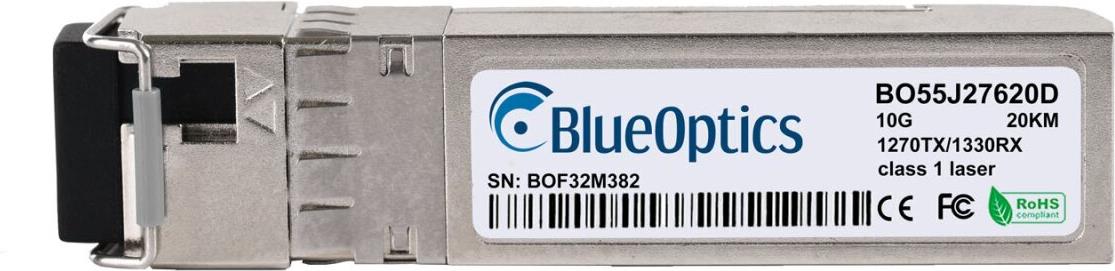 Bild von Kompatibler Calix 100-01903BXU-20 BlueOptics BO55J27620D SFP+ Bidi Transceiver, LC-Simplex, 10GBASE-BX-U, Singlemode Fiber, TX1270nm/RX1330nm, 20KM, DDM / DOM, 0°C/+70°C (100-01903BXU-20-BO)