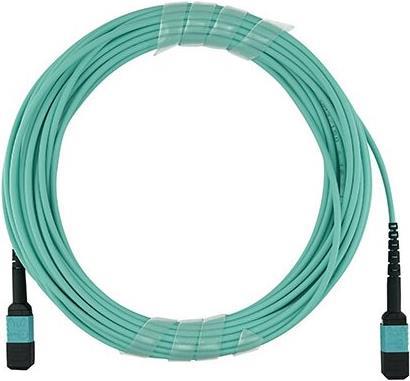 Bild von Kompatibles Dell EMC CBL-MPO12-OM3-1M BlueOptics LWL Trunkkabel, MPO/UPC zu MPO/UPC, 1 Meter, Multimode G50/125µm, OM3, Markenfaser, 3.0mm LSZH aqua, 12 Kerne, Typ B, MPO Stecker ohne Pins, inkl. Messprotokoll (CBL-MPO12-OM3-1M-BO)