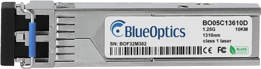Bild von Kompatibler Gigamon SFP-503T BlueOptics BO05C13610D SFP Transceiver, LC-Duplex, 1000BASE-LX, Singlemode Fiber, 1310nm, 10KM, DDM, 0°C/+70°C (SFP-503T-BO)
