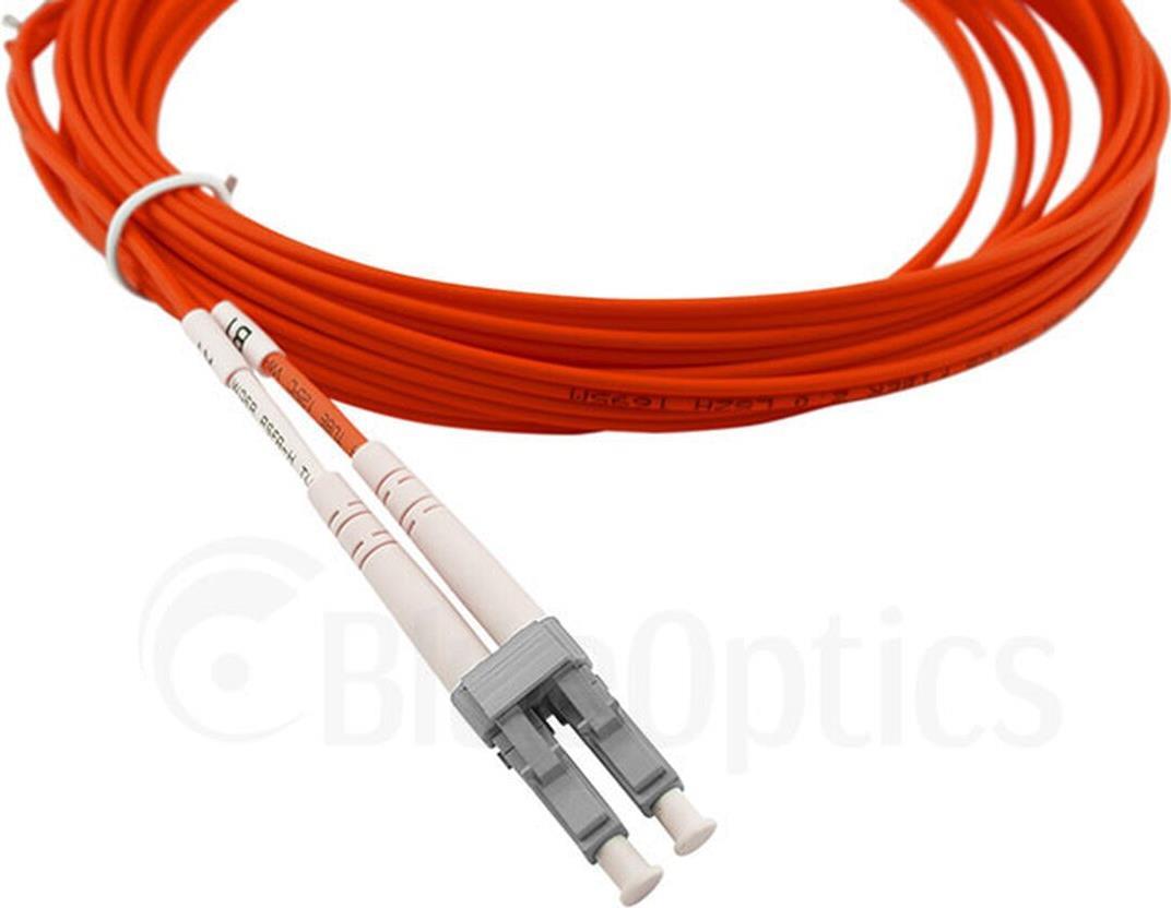 Bild von BlueOptics© Duplex LWL Patchkabel, LC-UPC/E2000-UPC beige, 1 Meter, Multimode G62,5/125µm, OM1, Eingangsdämpfung: unter 0.2dB, Markenfaser, LSZH orange, 2.0mm Tube, Keramik Ferrule, inkl. Messprotokoll (SFP3138CU1MK)