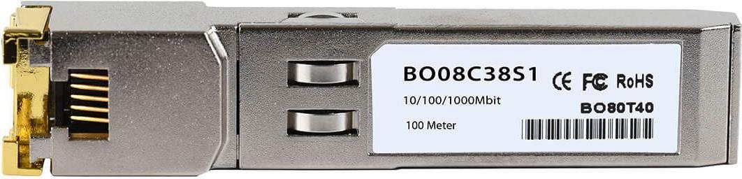 Bild von BlueOptics Networks 10070H kompatibler SFP BO08C38S1IN. SFP Transceiver-Typ: Kupfer, Maximale Datenübertragungsrate: 1000 Mbit/s, Schnittstelle: SFP. Produktfarbe: Silber. Gewicht: 20 g. Paketgewicht: 30 g (10070H-BO)