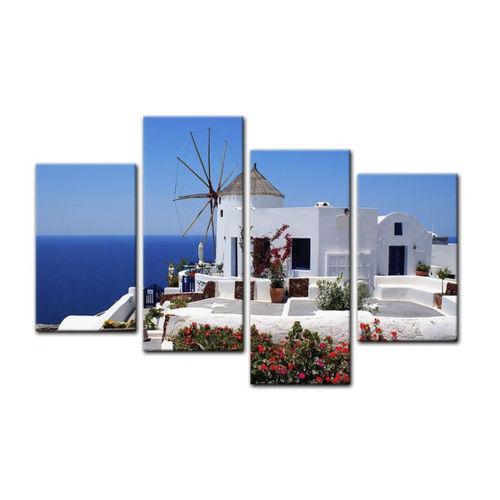 Bild von Bilderdepot24 Leinwandbild Griechische Mühle, Architektur