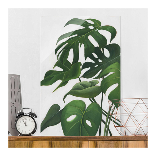 Bild von Glasbild - Hochformat Lieblingspflanzen - Monstera