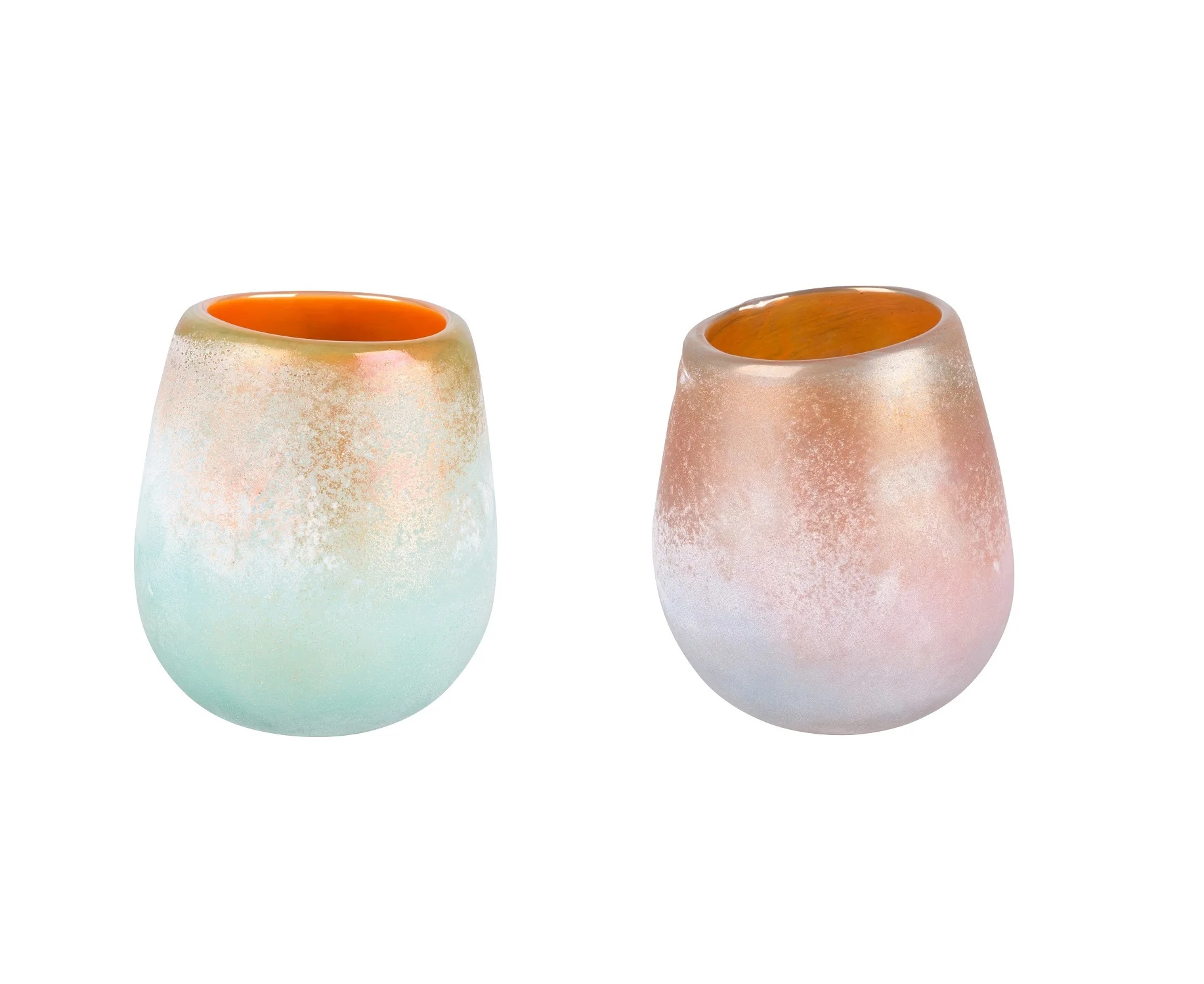 Bild von Windlicht Glas Sand gestrahlt Attitude mint/gold 11,5cm Maritim