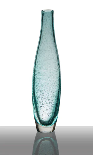 Bild von Glasvase Flaschenvase Dekovase Blütenvase Belly Aquablau 30 cm