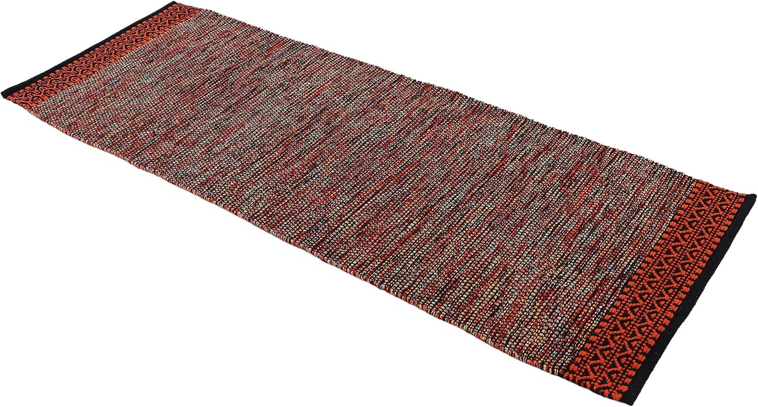 Bild von carpetfine Baumwollteppich Kelim Mia Schwarz 120x170 cm | Moderner Teppich für Wohn- und Schlafzimmer
