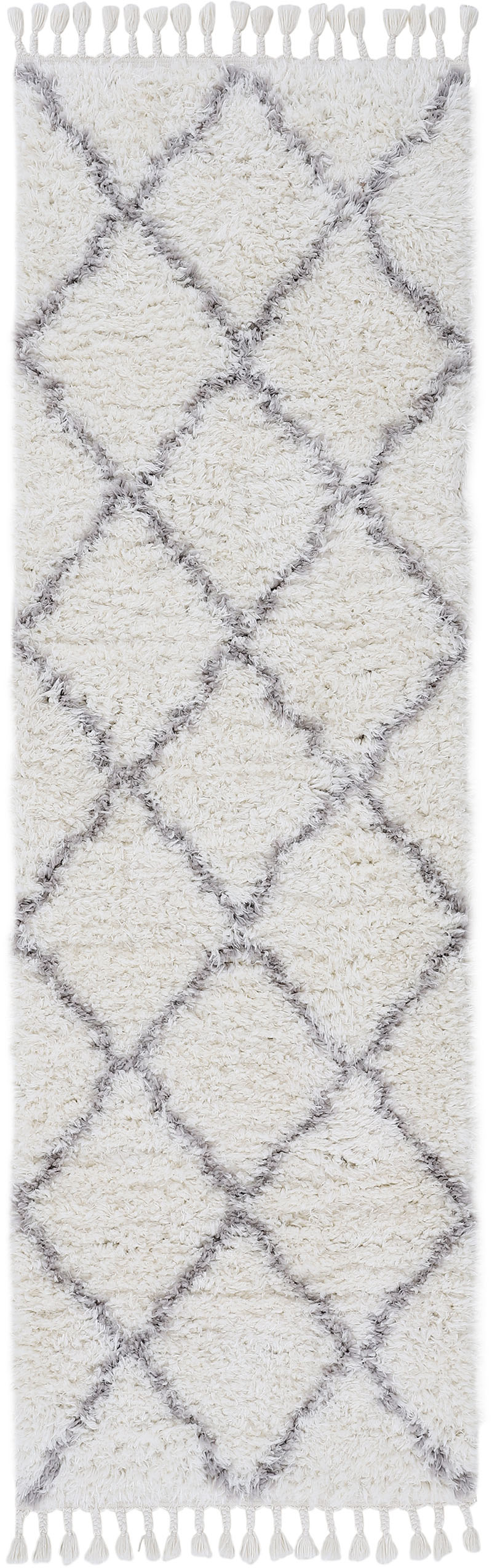 Bild von carpetfine Hochflor-Läufer "Eddy", rechteckig, 30 mm Höhe, mit Fransen, Wohnzimmer