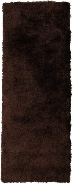 Bild von carpetfine Hochflorteppich Breeze Läufer Dunkelbraun 80x300 cm | Moderner Teppich für Wohn- und Schlafzimmer