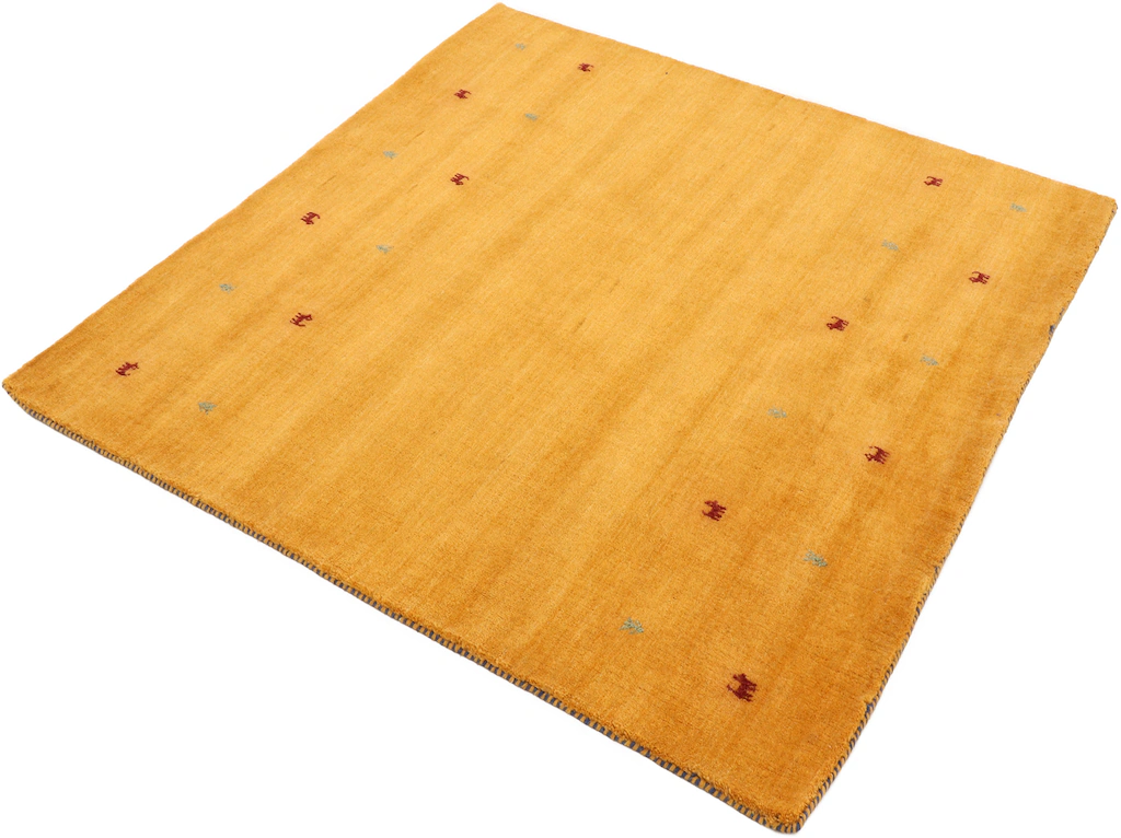 Bild von carpetfine Wollteppich "Gabbeh-Uni", quadratisch, 15 mm Höhe, reine Wolle, handgewebt, Gabbeh Loom Tiermotiv, Sonderform Quadrat
