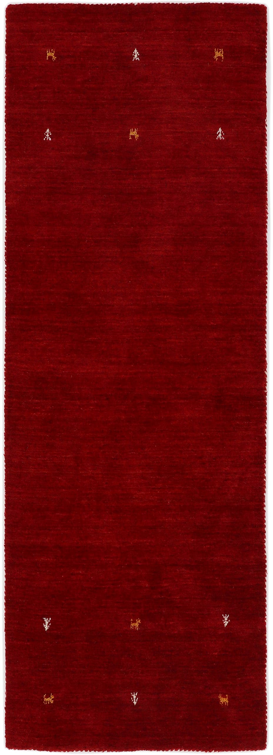 Bild von carpetfine Wollteppich "Gabbeh Uni", rechteckig, 15 mm Höhe, reine Wolle, handgewebt, Gabbeh Loom Tiermotiv, auch als Läufer