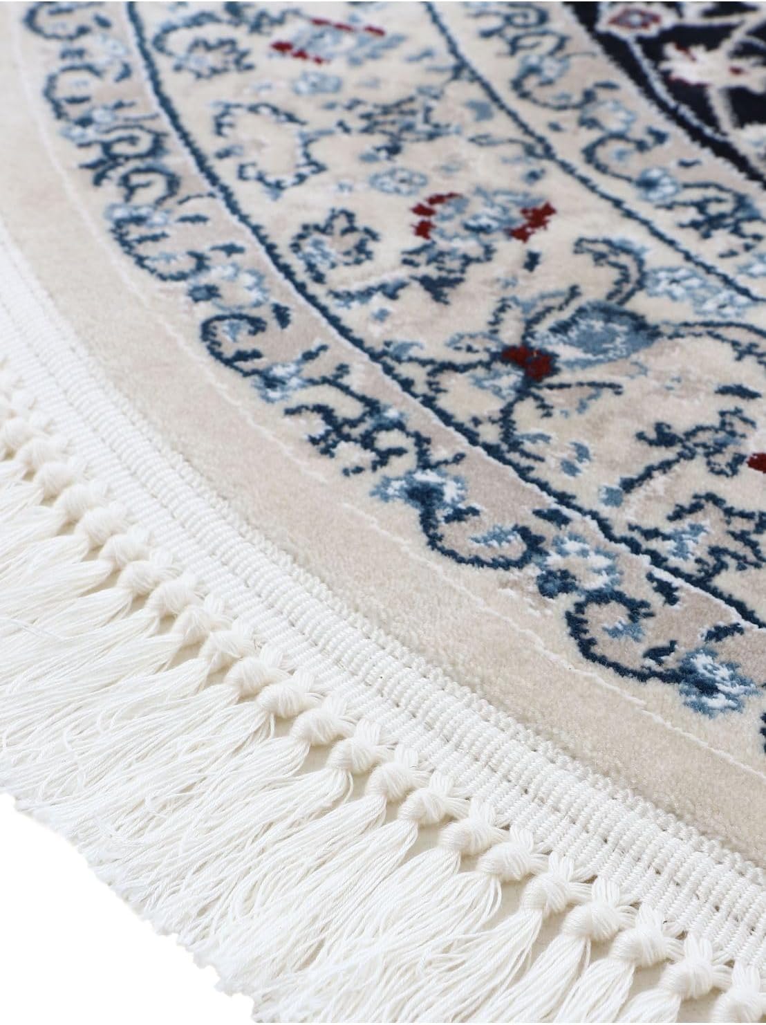 Bild von carpetfine Orientteppich Nain Diane Blau Ø 200 cm Rund | Tradtioneller Teppich für Schlaf- und Wohnzimmer