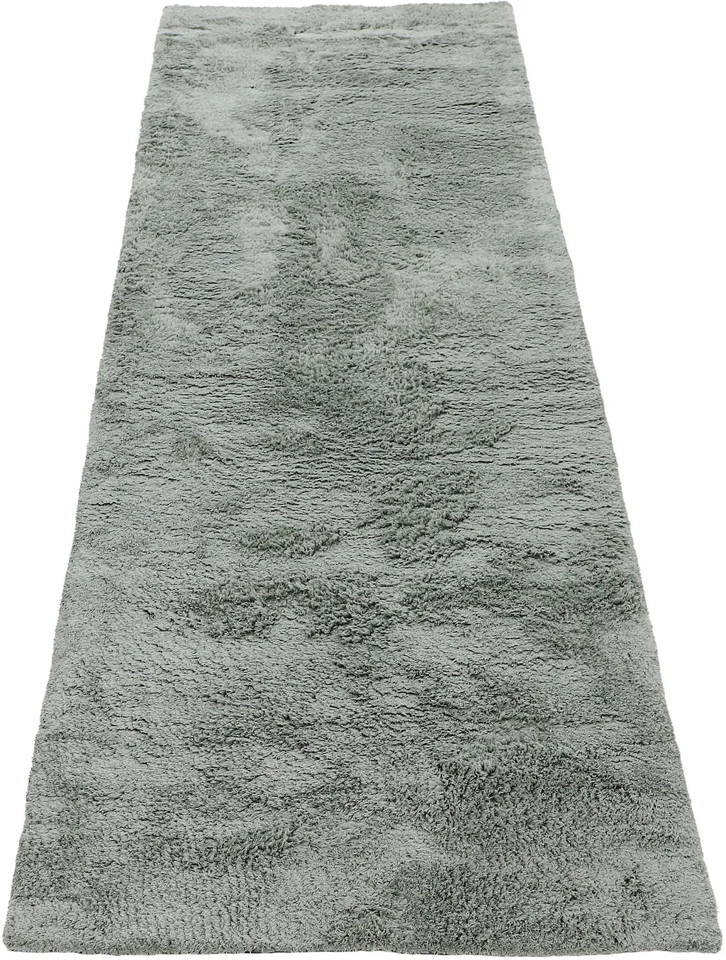 Bild von carpetfine Hochflorteppich Silky Läufer Grün Flauschig weicher Langflor Shaggy Teppich 80x300 cm für Wohnzimmer, Schlafzimmer & Kinderzimmer