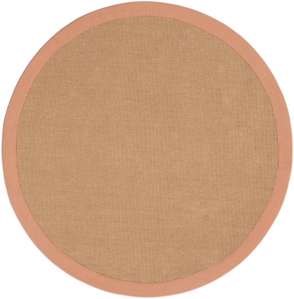 Bild von carpetfine Sisalteppich "Sisal", rund, 5 mm Höhe, mit farbiger Bordüre, Anti-Rutsch Rückseite