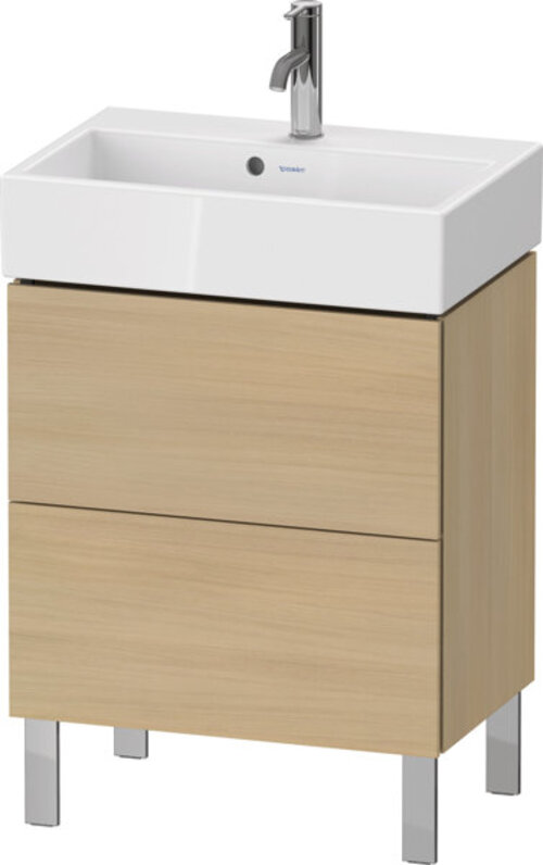 Bild von Duravit L-Cube Waschtischunterbau stehend Compact, 2 Auszüge, Breite: 584mm, für Vero Air 236860, Farbe: Mediterrane Eiche Echtholzfurnier