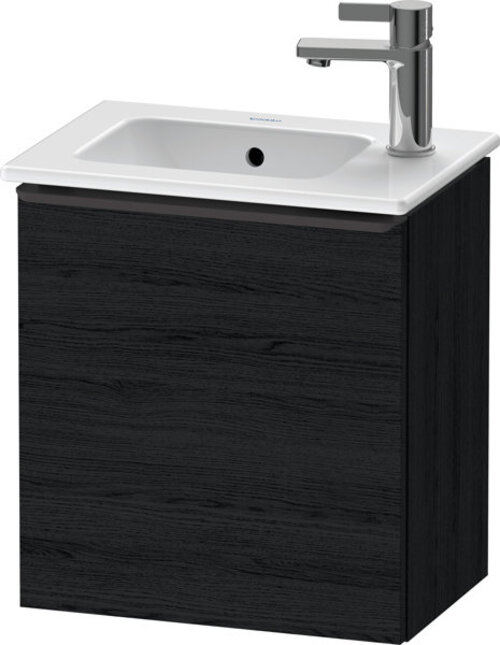 Bild von Duravit D-Neo, Waschtischunterbau wandhängend, Breite 410 x Tiefe 274mm, 1x Tür (Anschlag rechts), mit Griff, DE4259R, Farbe: Eiche Schwarz