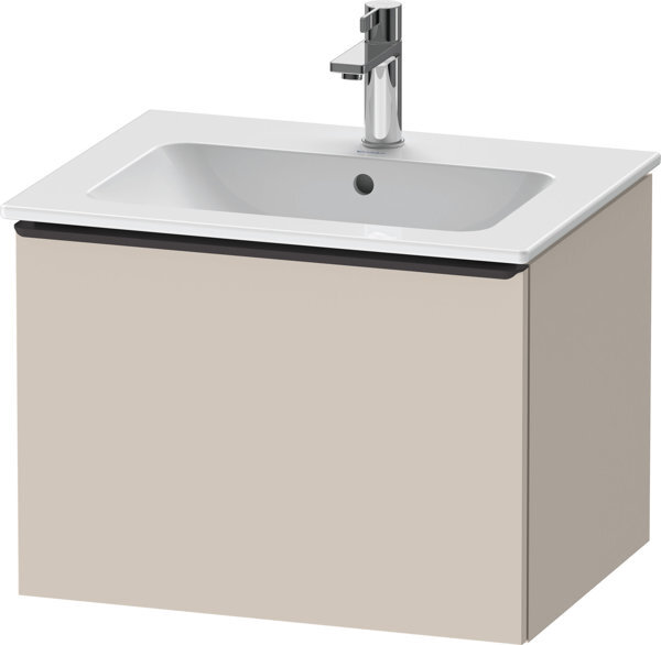 Bild von Duravit D-Neo, Waschtischunterbau wandhängend, Breite 610 x Tiefe 462mm, 1x Auszug, mit Griff, DE42610, Farbe: Taupe Dekor