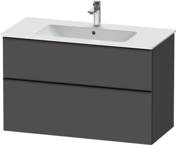 Bild von Duravit D-Neo, Waschtischunterbau wandhängend, Breite 1010 x Tiefe 462mm, 1x Schubkasten, 1x Auszug, mit Griff, DE43630, Farbe: Graphit Matt Dekor