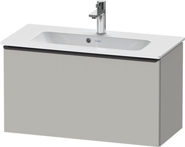 Bild von Duravit D-Neo, Waschtischunterbau wandhängend Compact, Breite 810 x Tiefe 372mm, 1x Auszug, mit Griff, DE42690, Farbe: Beton Grau