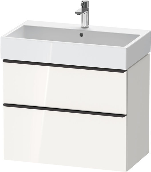 Bild von Duravit D-Neo, Waschtischunterbau wandhängend, Breite 784 x Tiefe 442mm, 1x Schubkasten, 1x Auszug, mit Griff, DE43730, Farbe: Weiß Hochglanz Dekor