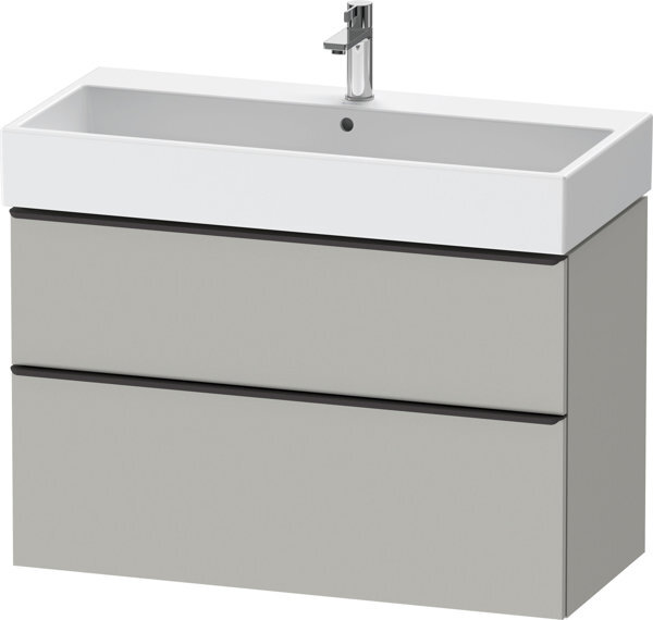 Bild von Duravit D-Neo, Waschtischunterbau wandhängend, Breite 984 x Tiefe 442mm, 1x Schubkasten, 1x Auszug, mit Griff, DE43740, Farbe: Beton Grau