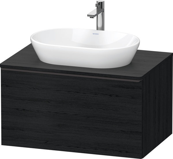 Bild von Duravit D-Neo, Waschtischunterbau wandhängend, Breite 800 x Tiefe 550mm, 1x Auszug, mit Griff, DE49470, Farbe: Eiche Schwarz