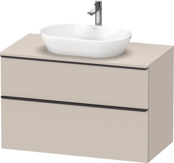 Bild von Duravit D-Neo, Waschtischunterbau wandhängend, Breite 1000 x Tiefe 550mm, 2x Schubkästen, mit Griff, DE49680, Farbe: Taupe Dekor