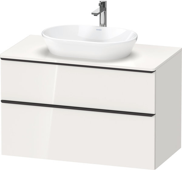 Bild von Duravit D-Neo, Waschtischunterbau wandhängend, Breite 1000 x Tiefe 550mm, 2x Schubkästen, mit Griff, DE49680, Farbe: Weiß Hochglanz Dekor