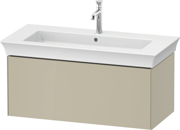 Bild von Duravit White Tulip, Waschtischunterbau wandhängend, Breite 984 x Tiefe 458mm, mit 1x Auszug, mit Tip-on Technik, WT42420, Farbe: Taupe Hochglanz